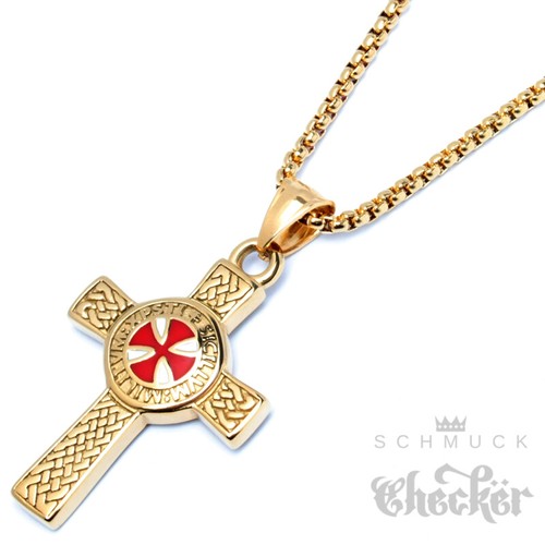 Vergoldetes templer kreuz - vergoldetes,