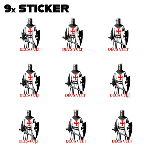 Deus vult sticker - 9x,
