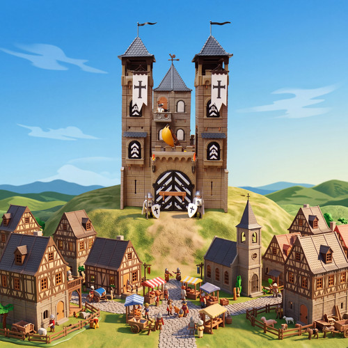 Playmobil burg custom - burg, große