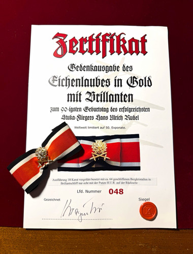 Urkunde eichenlaub gold - in,
